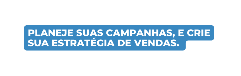 Planeje suas campanhas e crie sua estratégia de VendaS